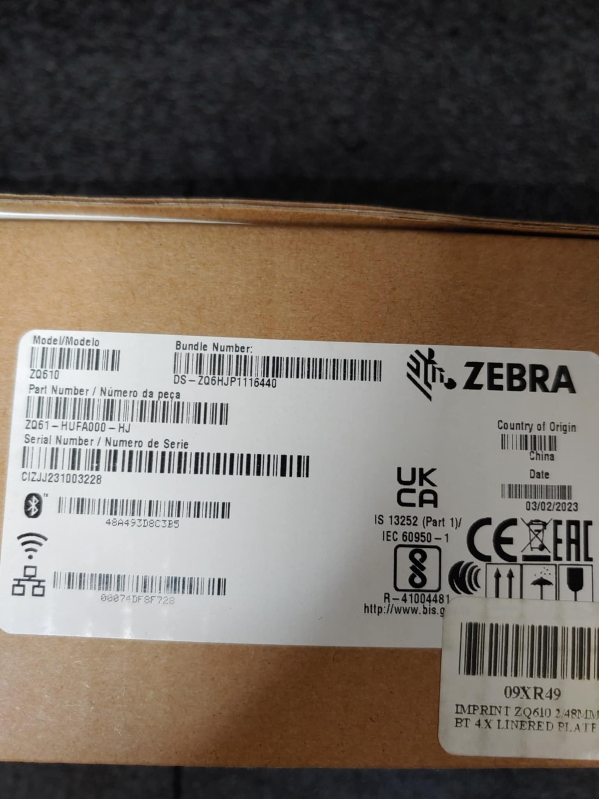 Zebra ZQ61-HUFA000-HJ ZQ610 Printer
