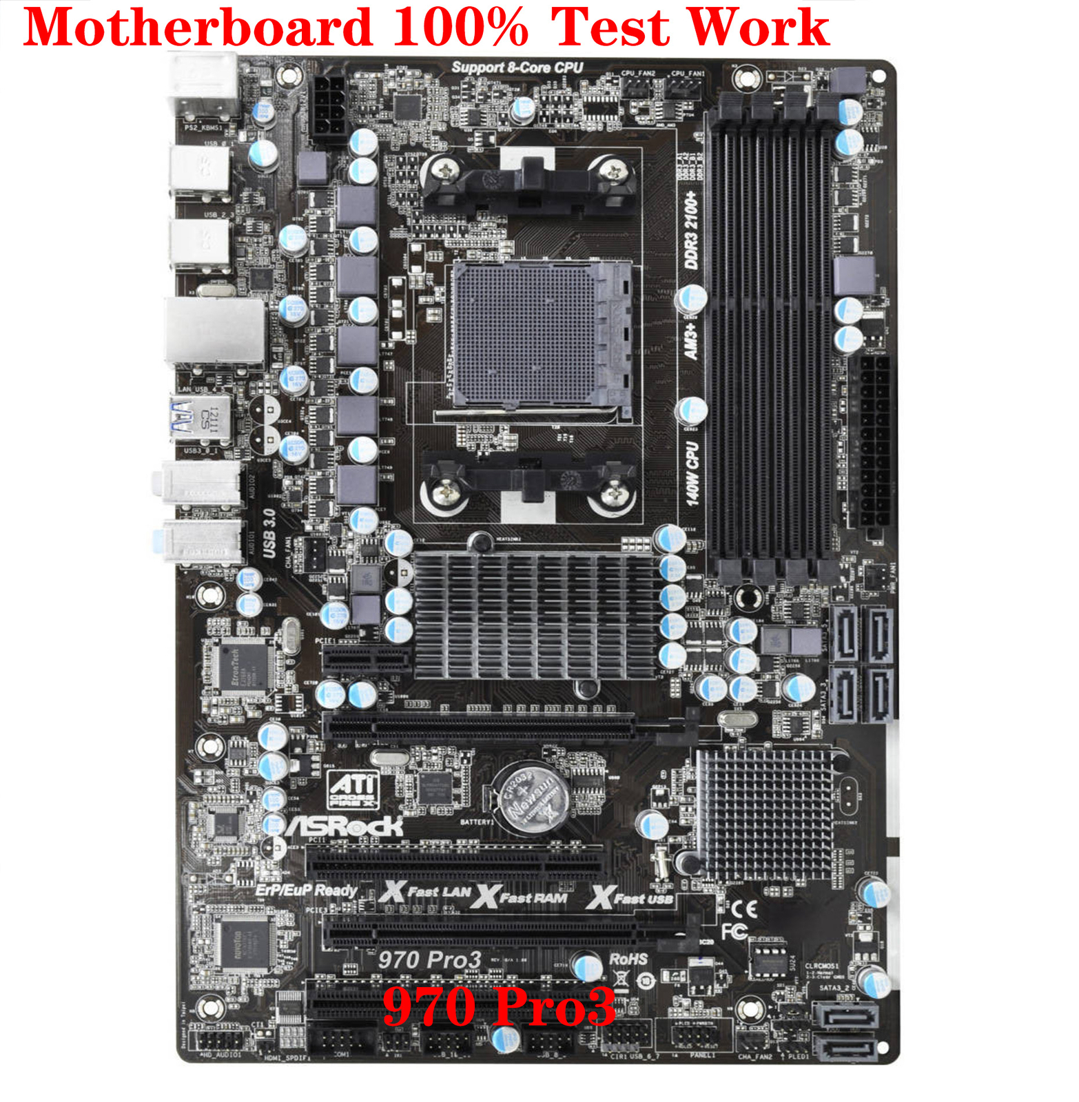 FOR ASROCK 970 PRO3 AM3+ DDR3 A980 Motherboard Supports FX Bulldozer 32GB AMD