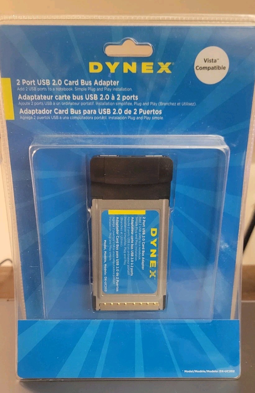 Dynex 2-Port USB 2.0 CardBus Adapter (Model DX-UC202) *FREE SHIPPING in U.S.A*