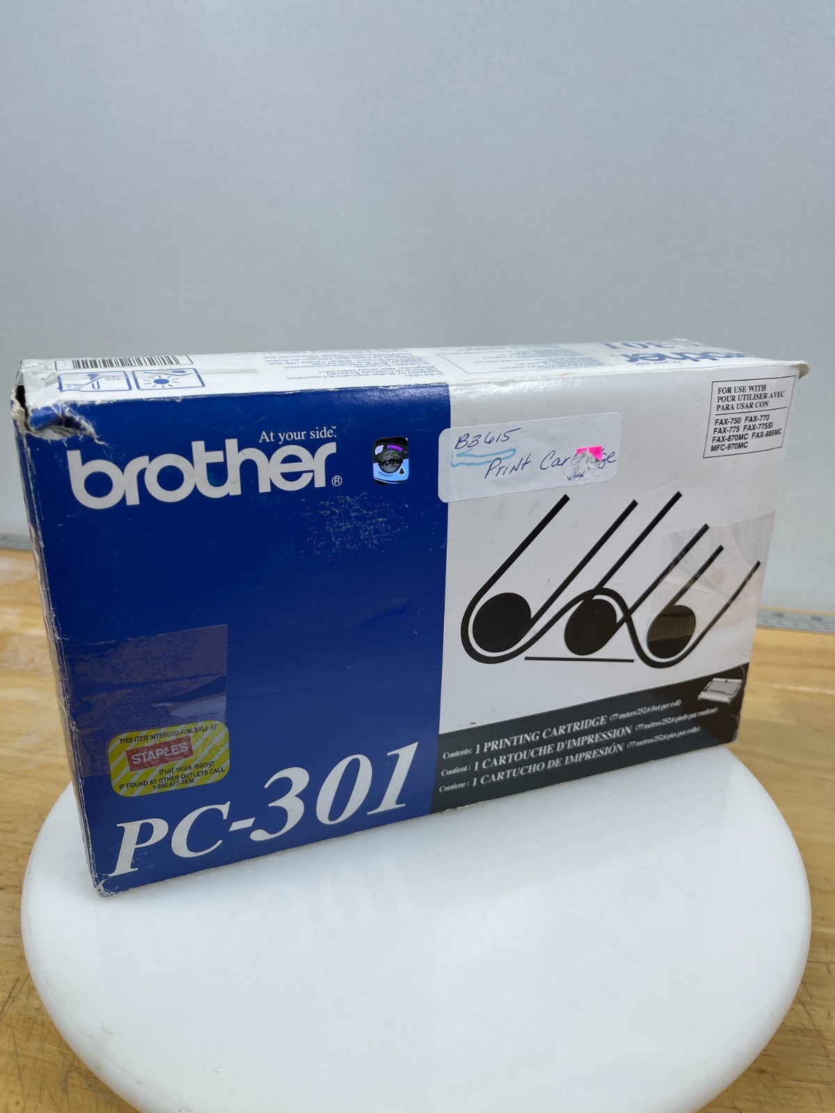 Brother PC-301 Thermal Transfer Print Cartridge Fax Ribbon OEM New Open Box