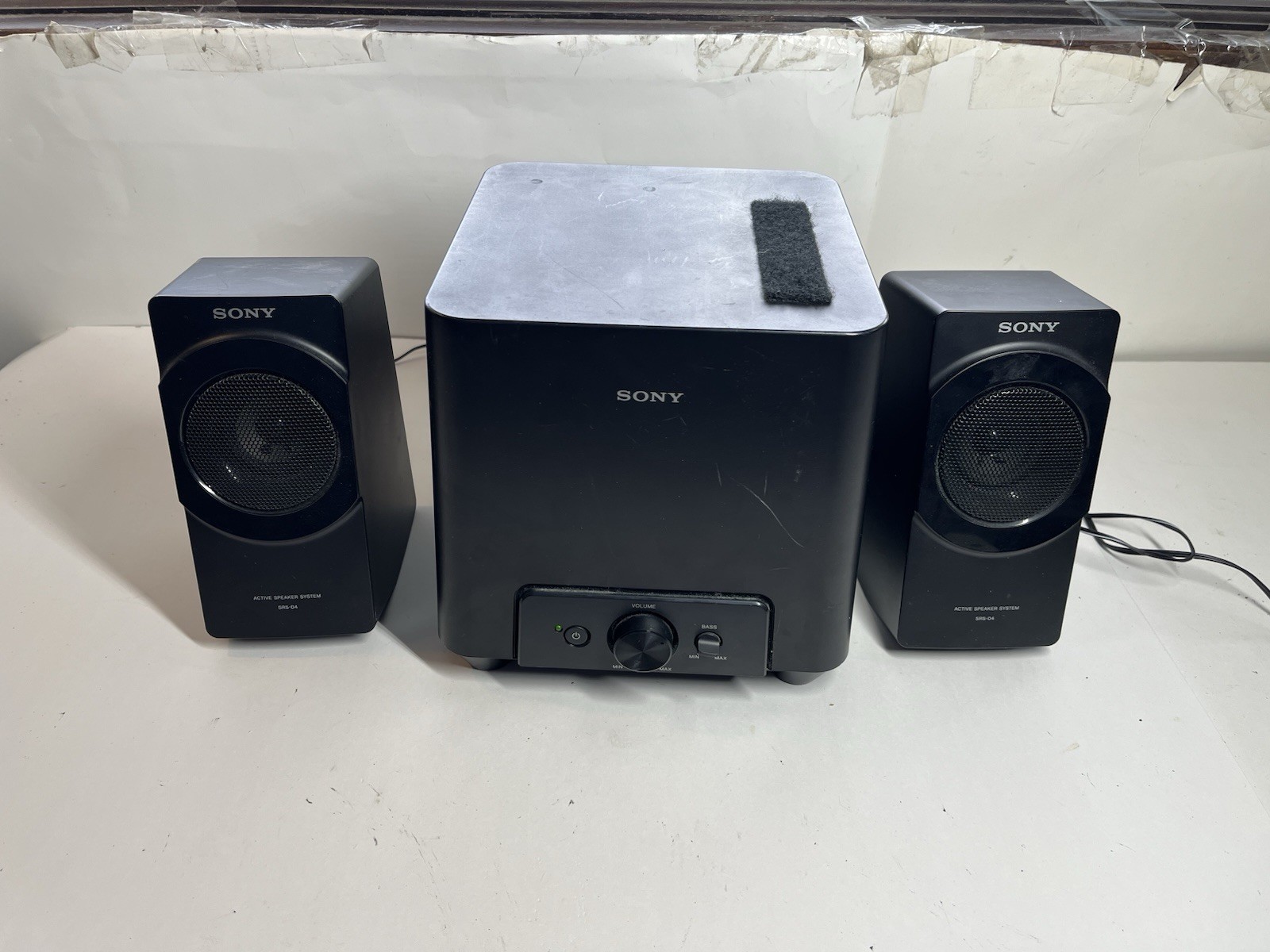 Sony Speakers SRS-D4 Computer 2.1 Sound Active System & Subwoofer Working Tested