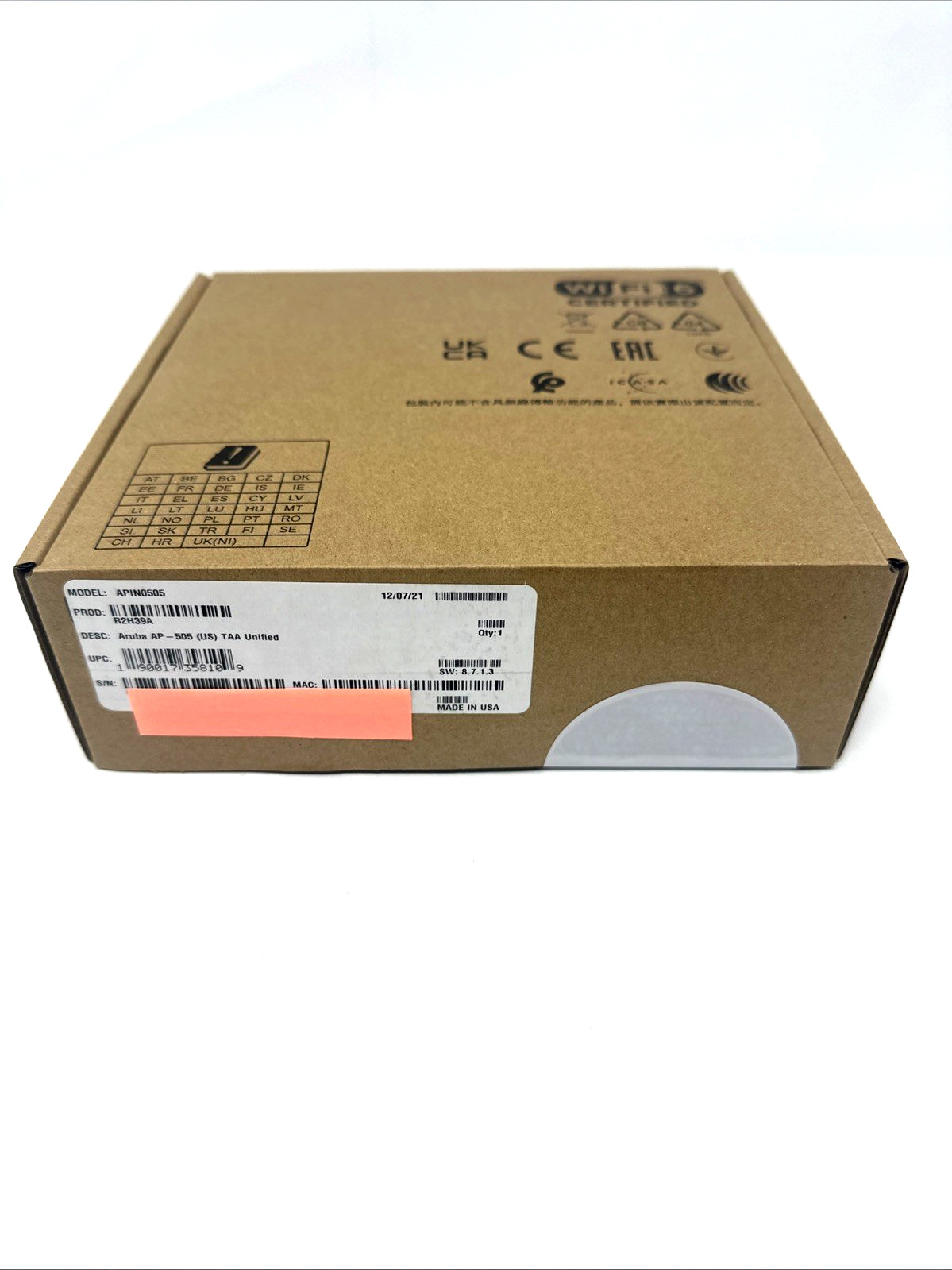 Aruba AP505US TAA Unified APIN0505 Wireless Access Point R2H39A TAA COMP G1N