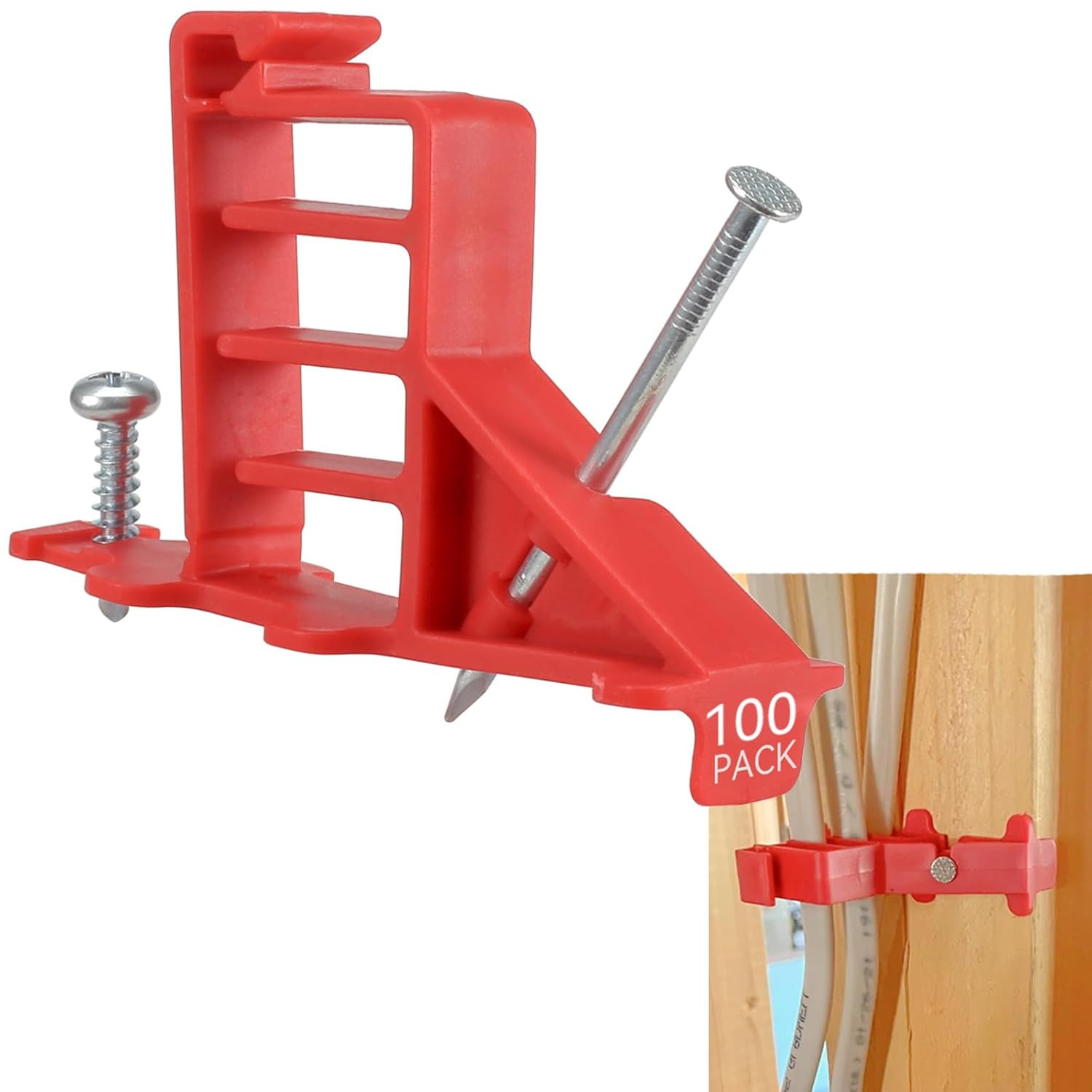 Multi Cable Staples for Romex Clips, Plastic Electrical Wire Stackers, Secures R