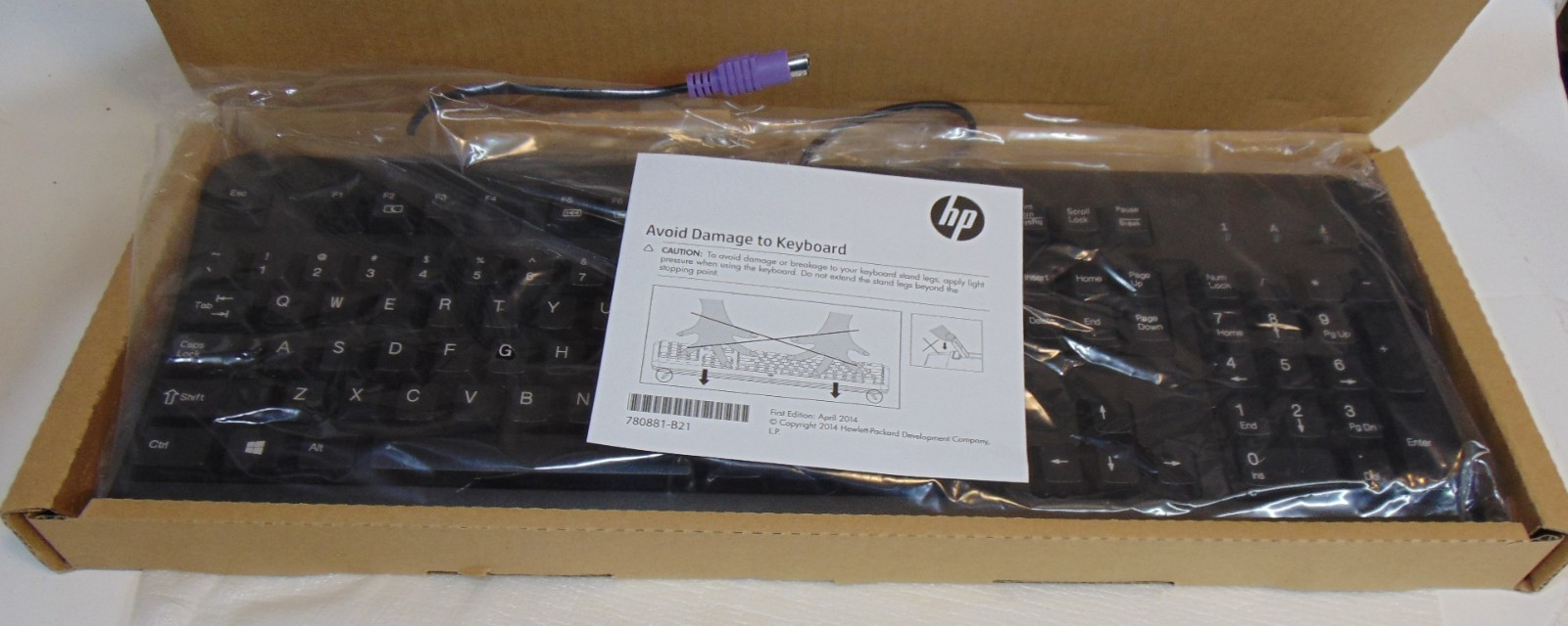HP Wired Keyboard KB-1156 PS/2 Black P/N: 672646-003 OEM PS2 American English