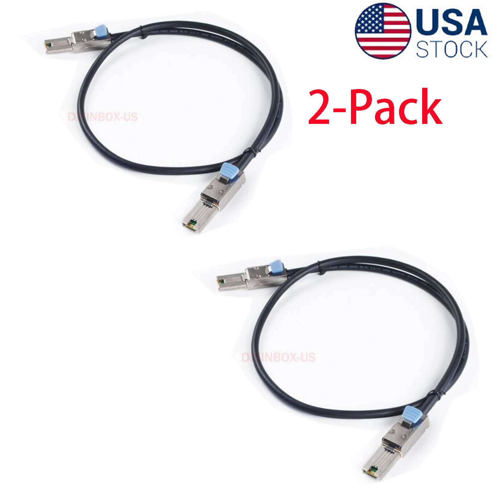 2-Pack New Dell W508F Miniature External SAS Cable 24" (.06m) SFF-8088 3.5FT/1M
