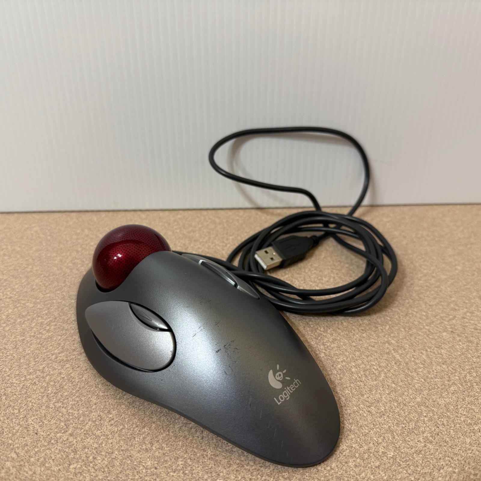 Logitech Trackman Marble T-BC21 USB Trackball Mouse 810-000767 Tested Working