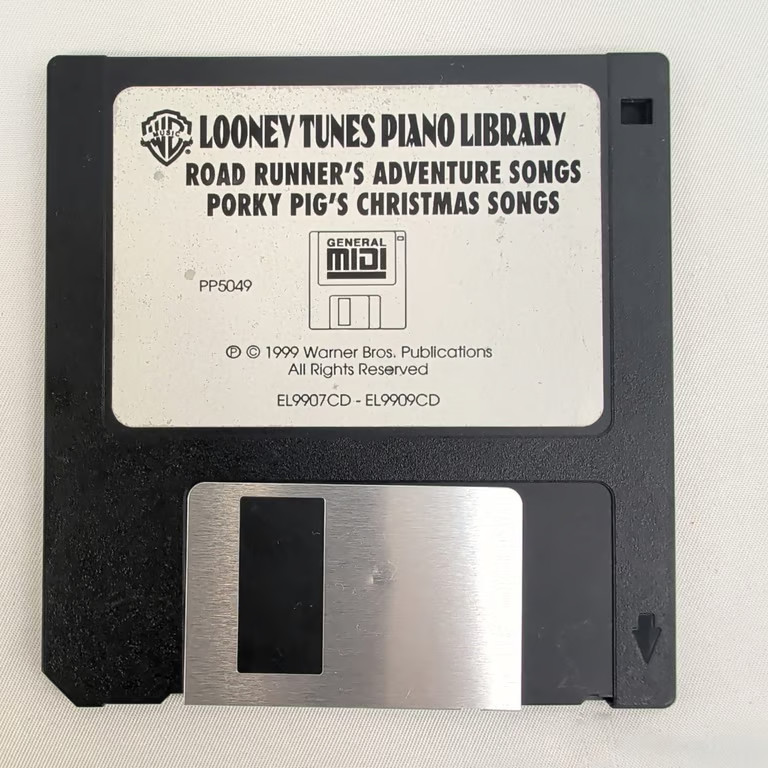 Looney Tunes Piano Library Road Runner Porky Pig General MIDI Songs Floppy Disk
