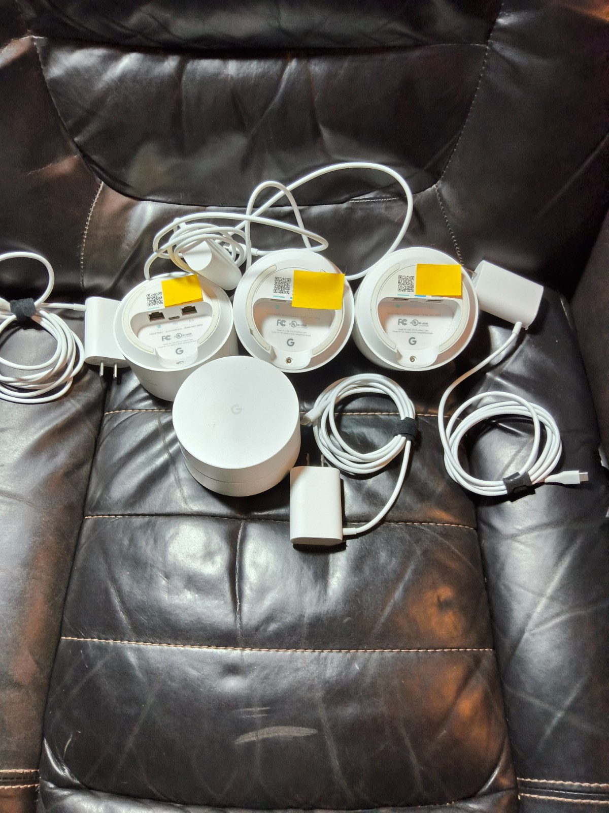 Google Wifi AC-1304 Mesh WiFi Router 4-Pack BundleWhite w/ Power Adapters Tested