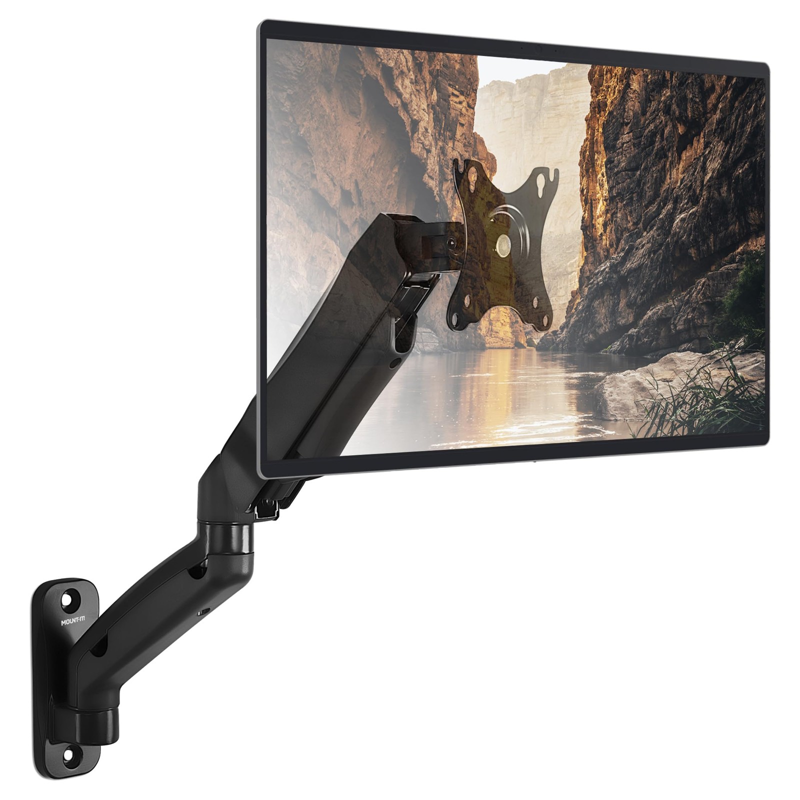 Mount-It Monitor Wall Mount Arm, Full-Motion Gas Spring, Fits 13–32″ Screens...
