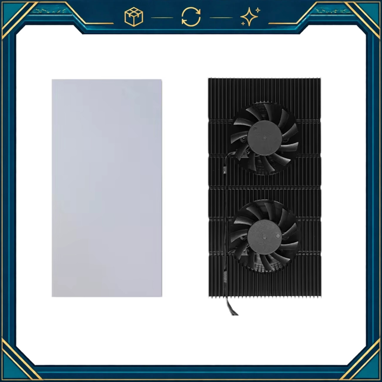 GPU Backplane Radiator Heatsink Cooler for RTX 3090 3080 3070 - Dual Fan Alloy A