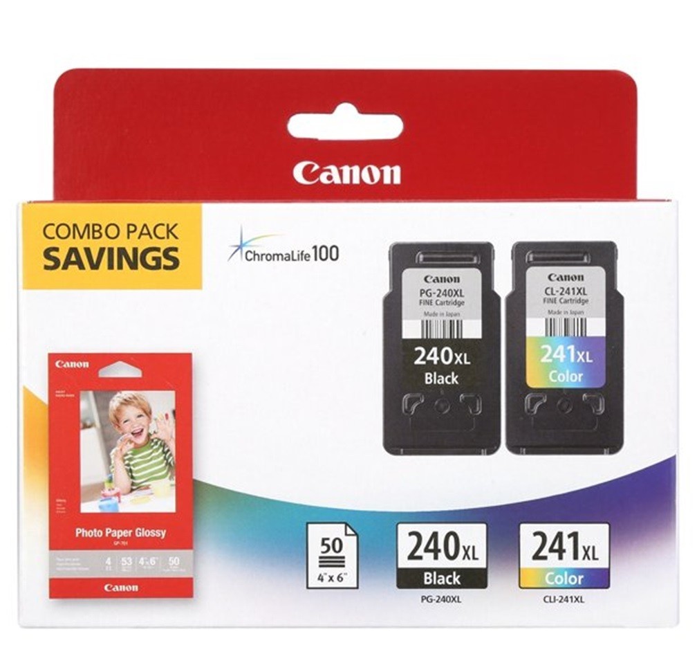 Genuine Canon 240XL Black 241XL Color COMBO Ink Cartridges, See Desc Below (NEW)