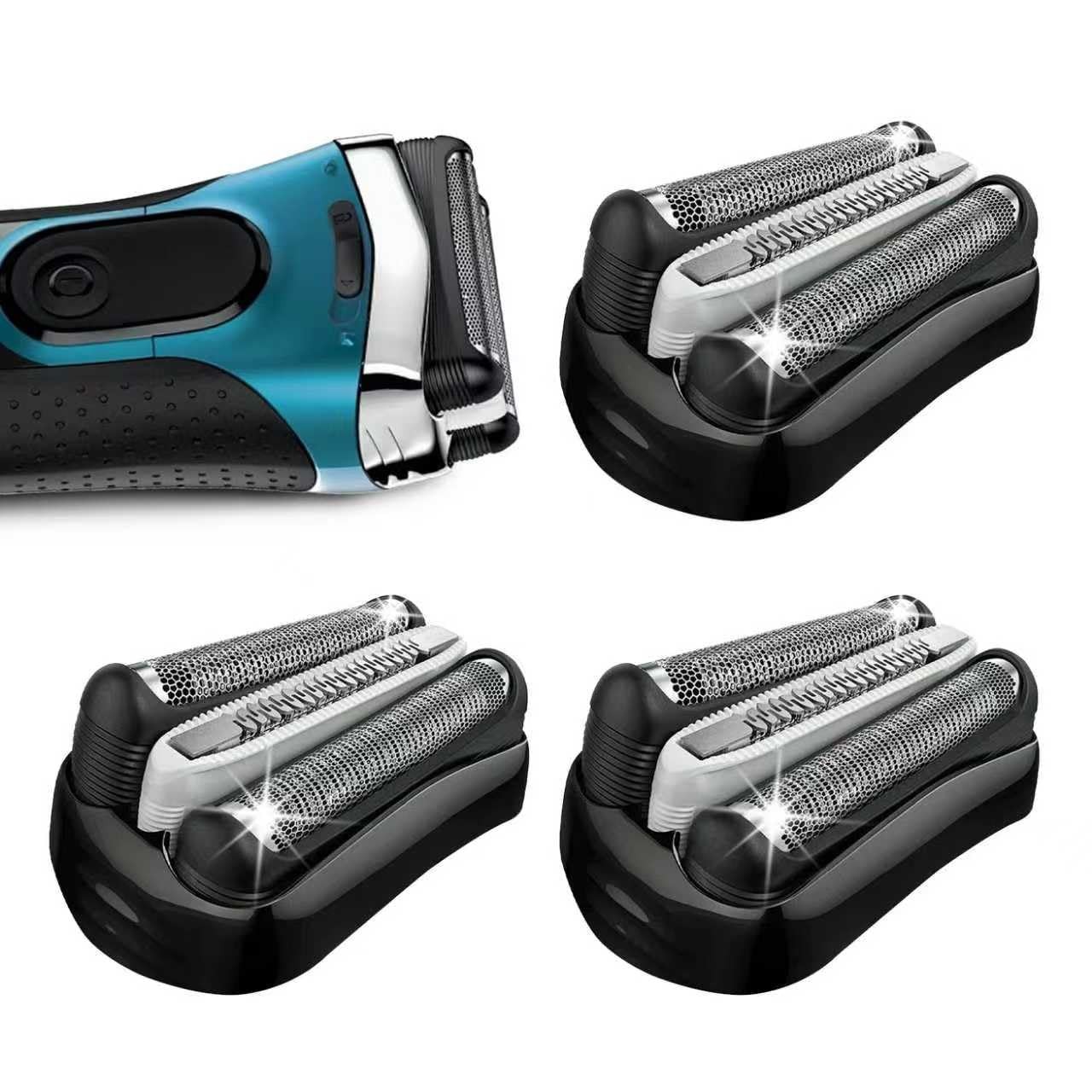 3P 32B Electric Replacement Shaver Head Compatible with (3-Pack), Silver 