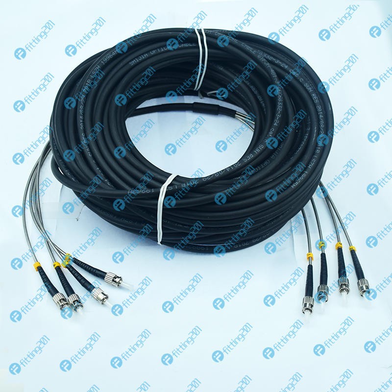20M 4 Cores Field Outdoor Fiber Cable ST-ST 4 Strand 9/125 SM Fiber Patch Cord