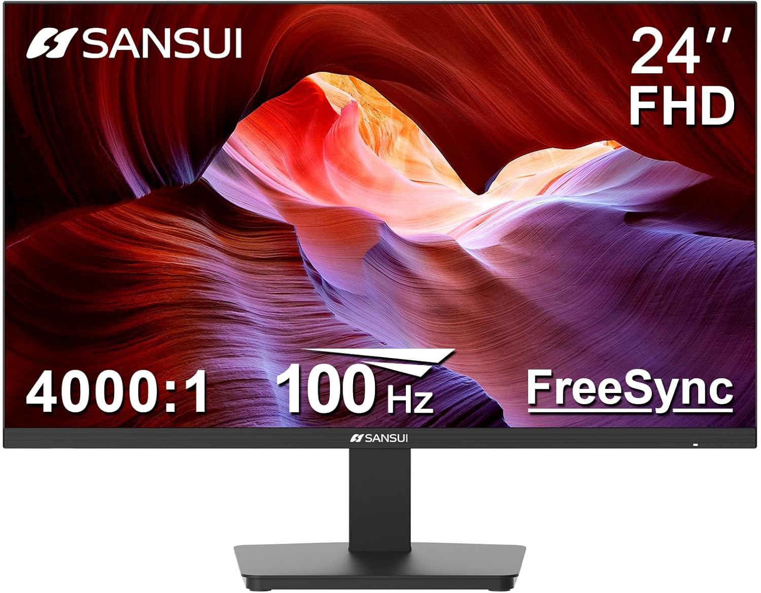 24-Inch FHD 100Hz Monitor with HDMI, VGA, VESA Mount, Ergonomic Design
