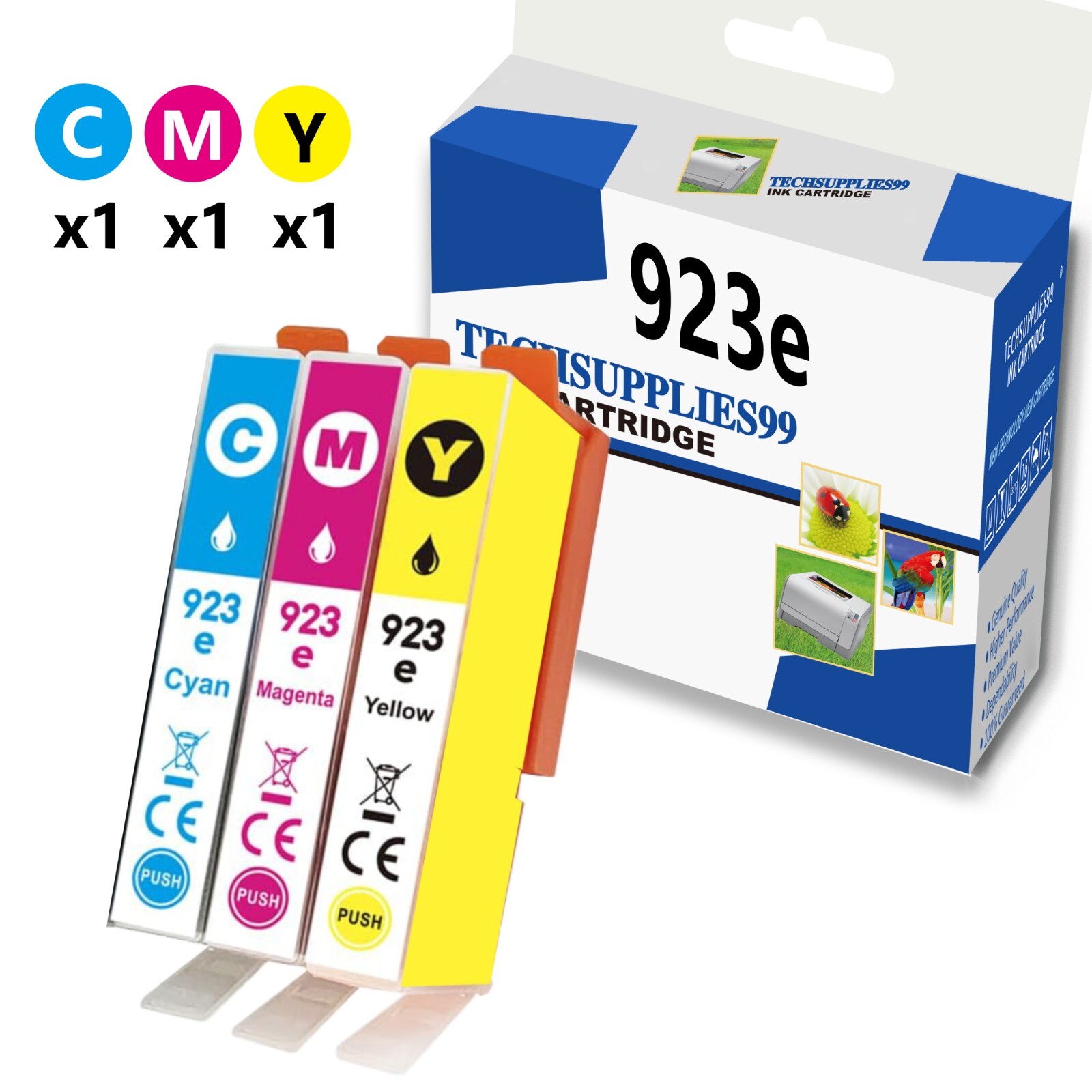 3PK Compatible HP 923e Ink Cartridge 923 for Office Jet Pro 8138e 8139e (CMY)