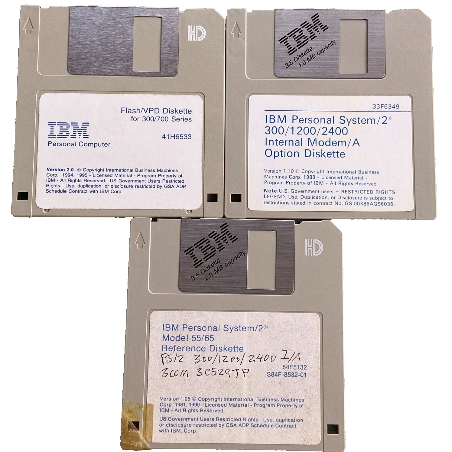 Software IBM PS/2 Model 300 1200 2400 Modem Flash VPD 700 Version 1.05 Vintage 