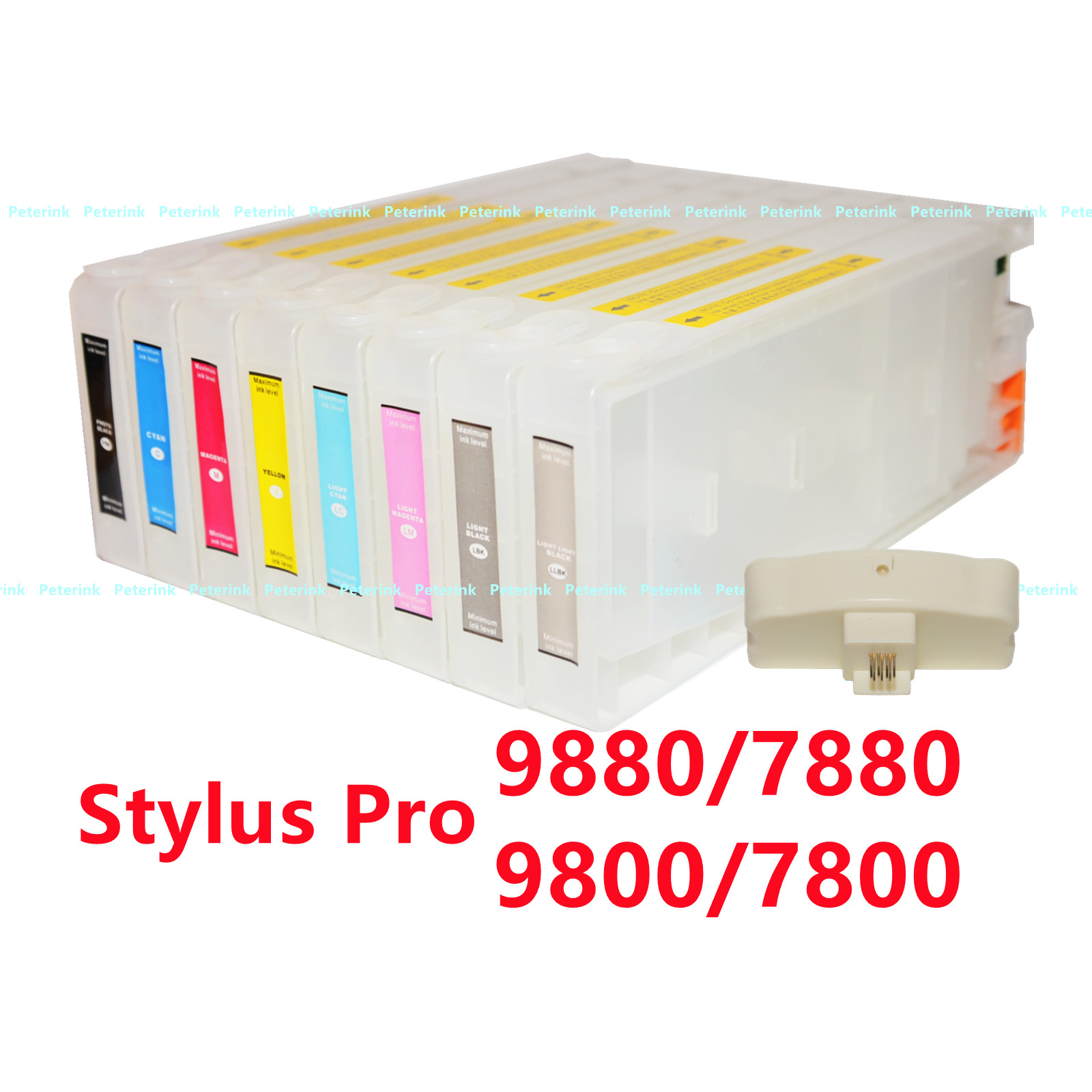 8 Empty Refillable Ink Cartridge kit for Stylus Pro 9880 7880 9800 7800 **