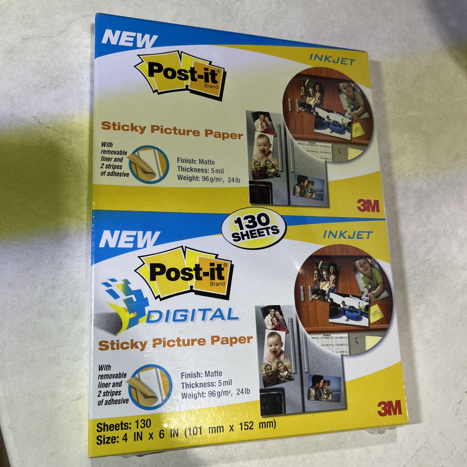 Unopened Post-it Picture Paper 4x6 Matte  STICKY PAPER  Ink Jet 130 Sheets 3M