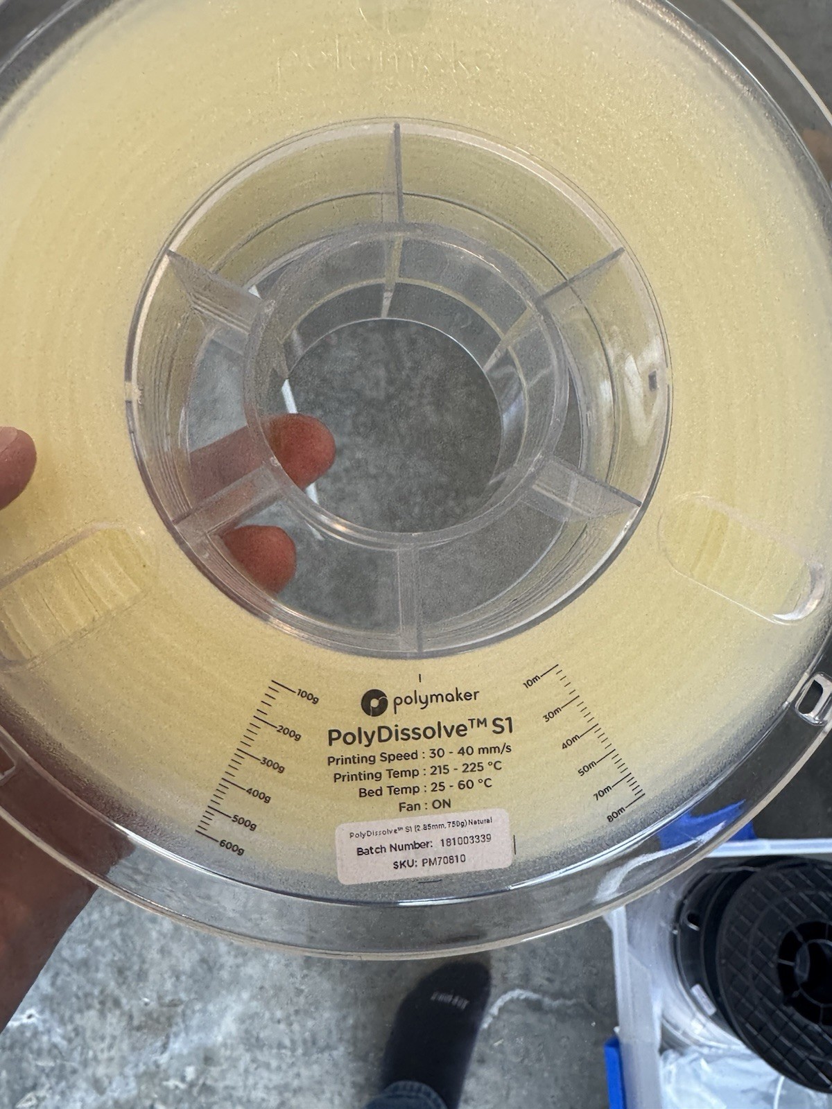 Polymaker PolyDissolve S1 3DFilament PVA Natural Color, 750g, 2.85mm