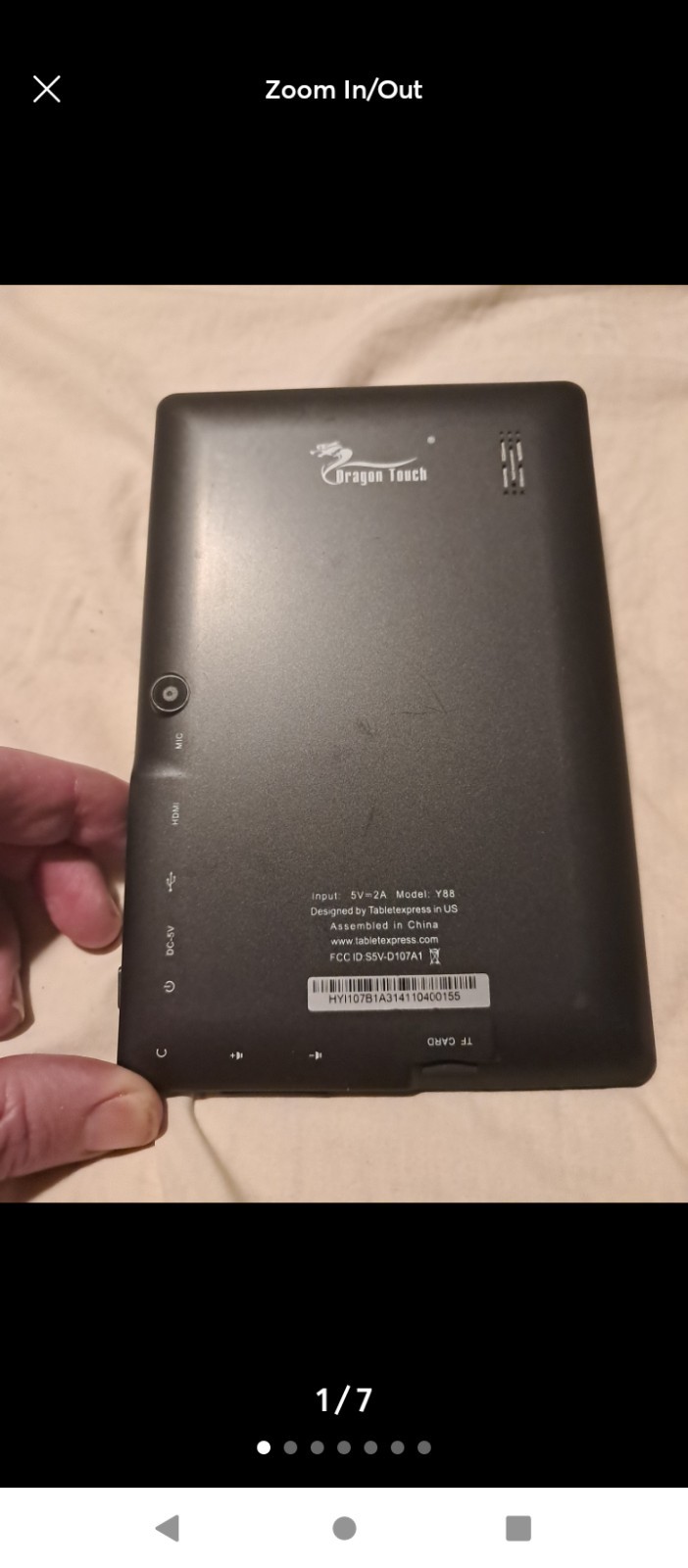 Dragon Touch Y88 7in 8GB Wi-Fi Android Tablet 1024x600 Black Y88