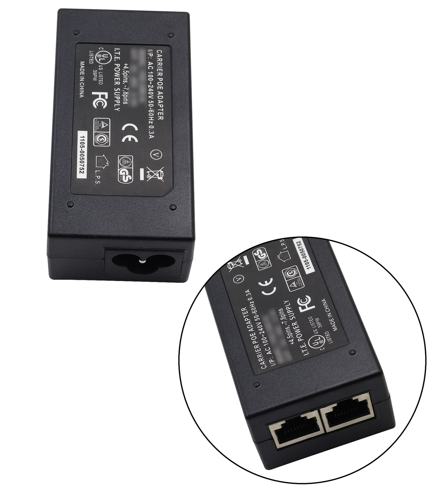 48V-0.5A Wall Plug POE Injector Ethernet Adapter IP Phone/Camera Power Supply