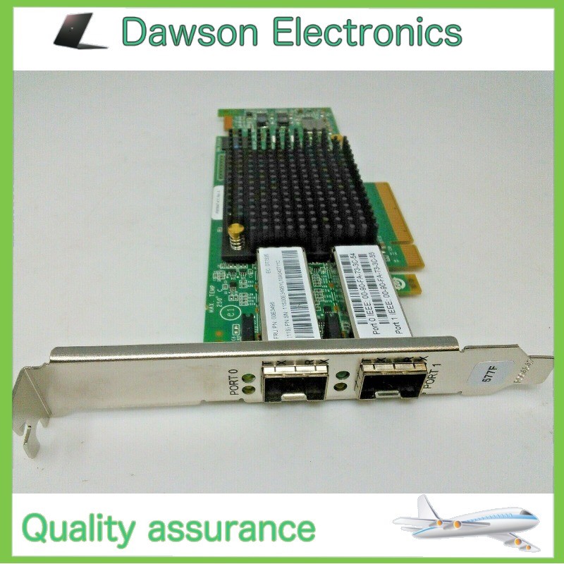 Used IBM 00E3496 D77535 577F 2-Port SFP+ Fiber Channel Adapter PCIe2x8 16Gbps