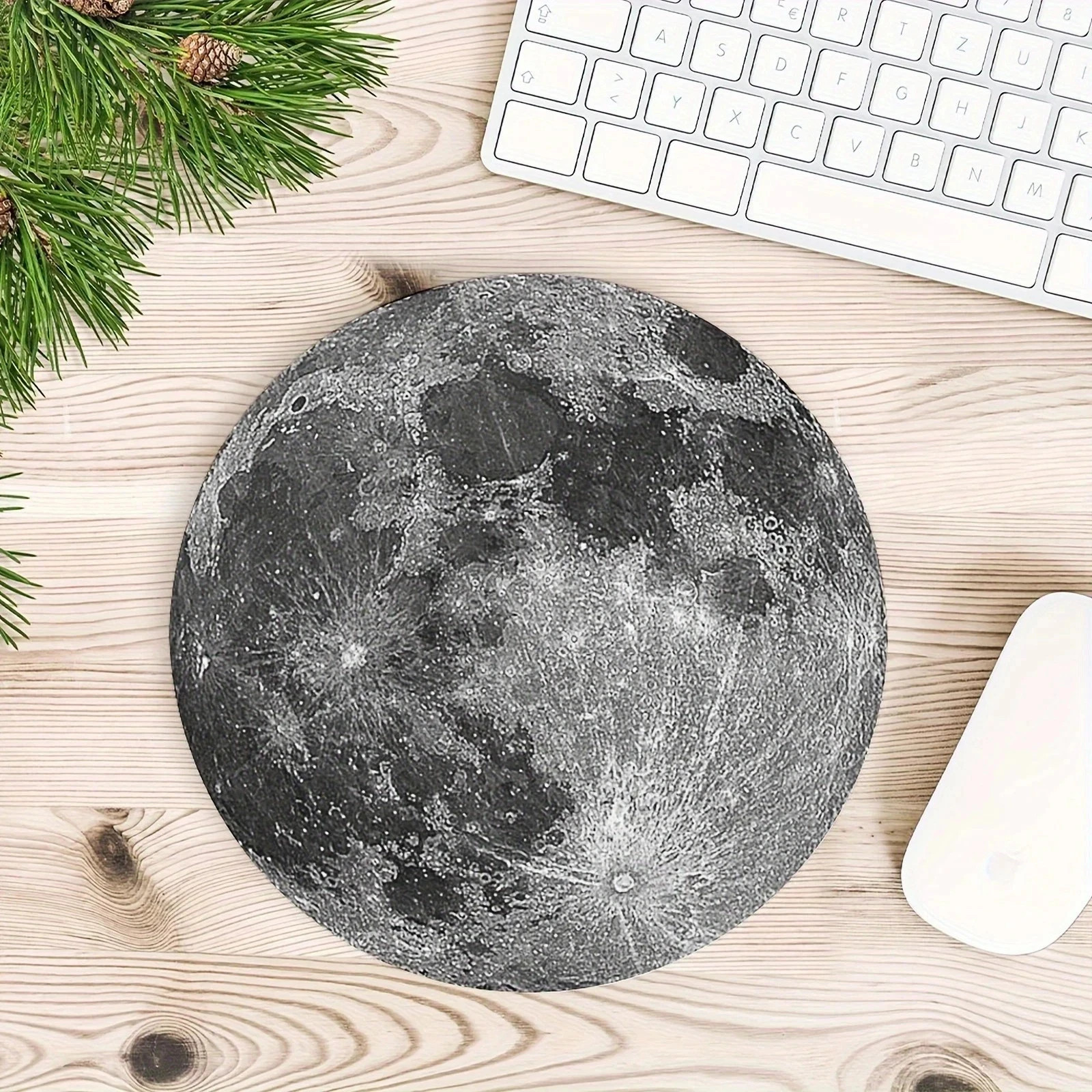Moon Design Round Gaming Mouse Pad-Non-Slip Rubber Circular Office Desk new pad