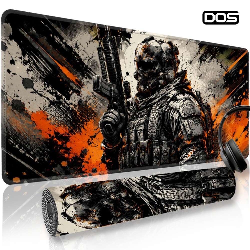 DOS Large Gaming Mouse Pad Compatible for PC/Laptop, Desk with Non-Slip Base &