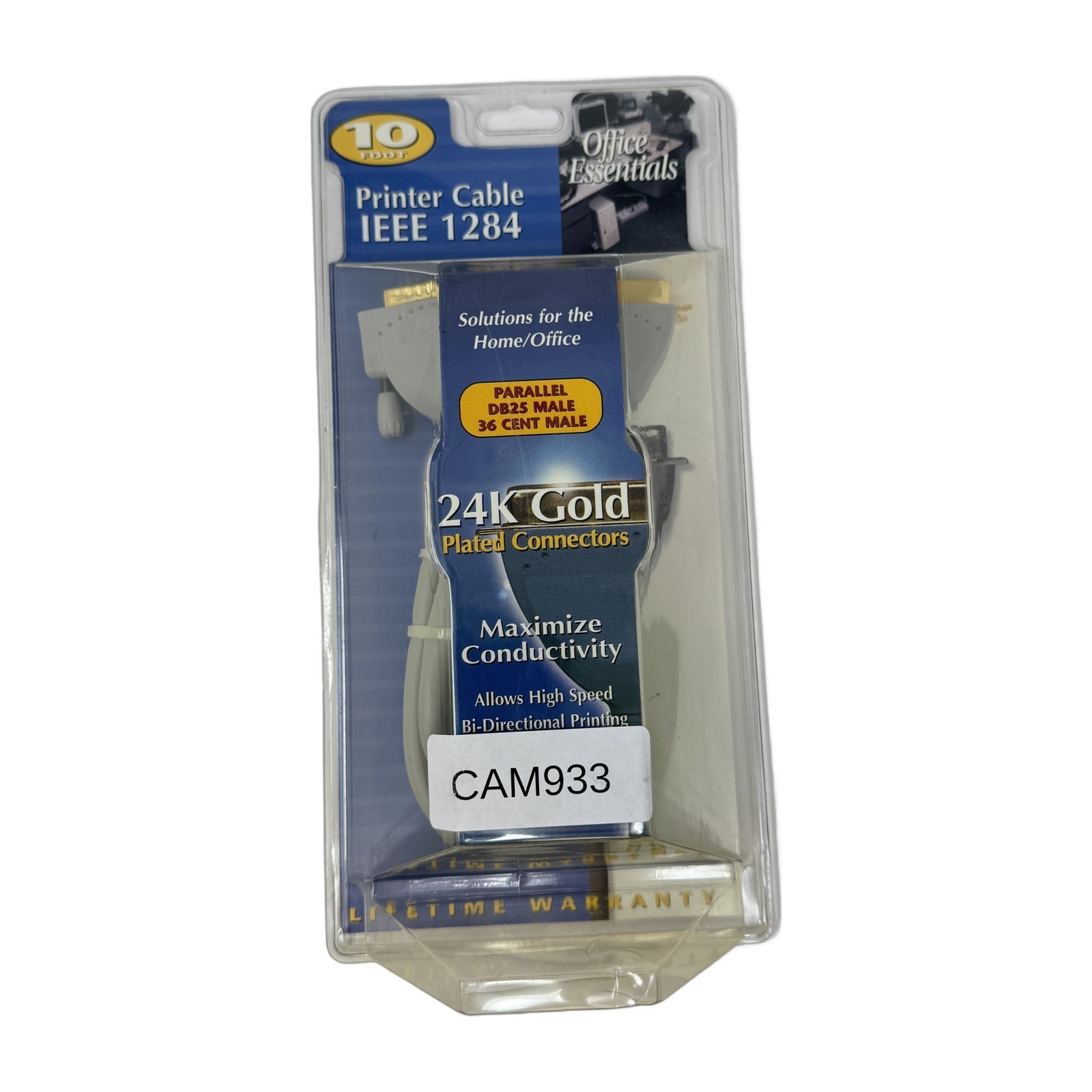 Belkin Office Essentials IEEE 1284 Printer Cable 10 ft DB25 to Centronics 36 NEW