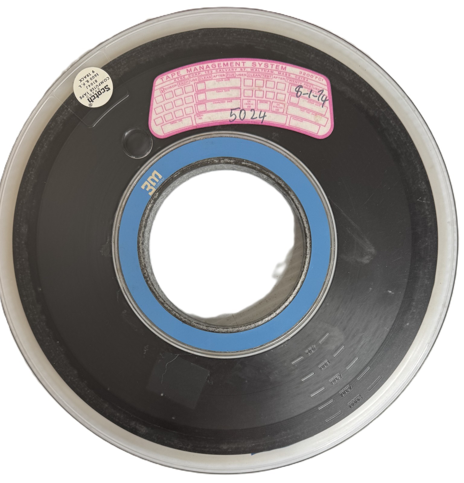 Scotch 8104J 10.5" Computer Tape Reel 1600 BPI 9 Track Vintage Mainframe