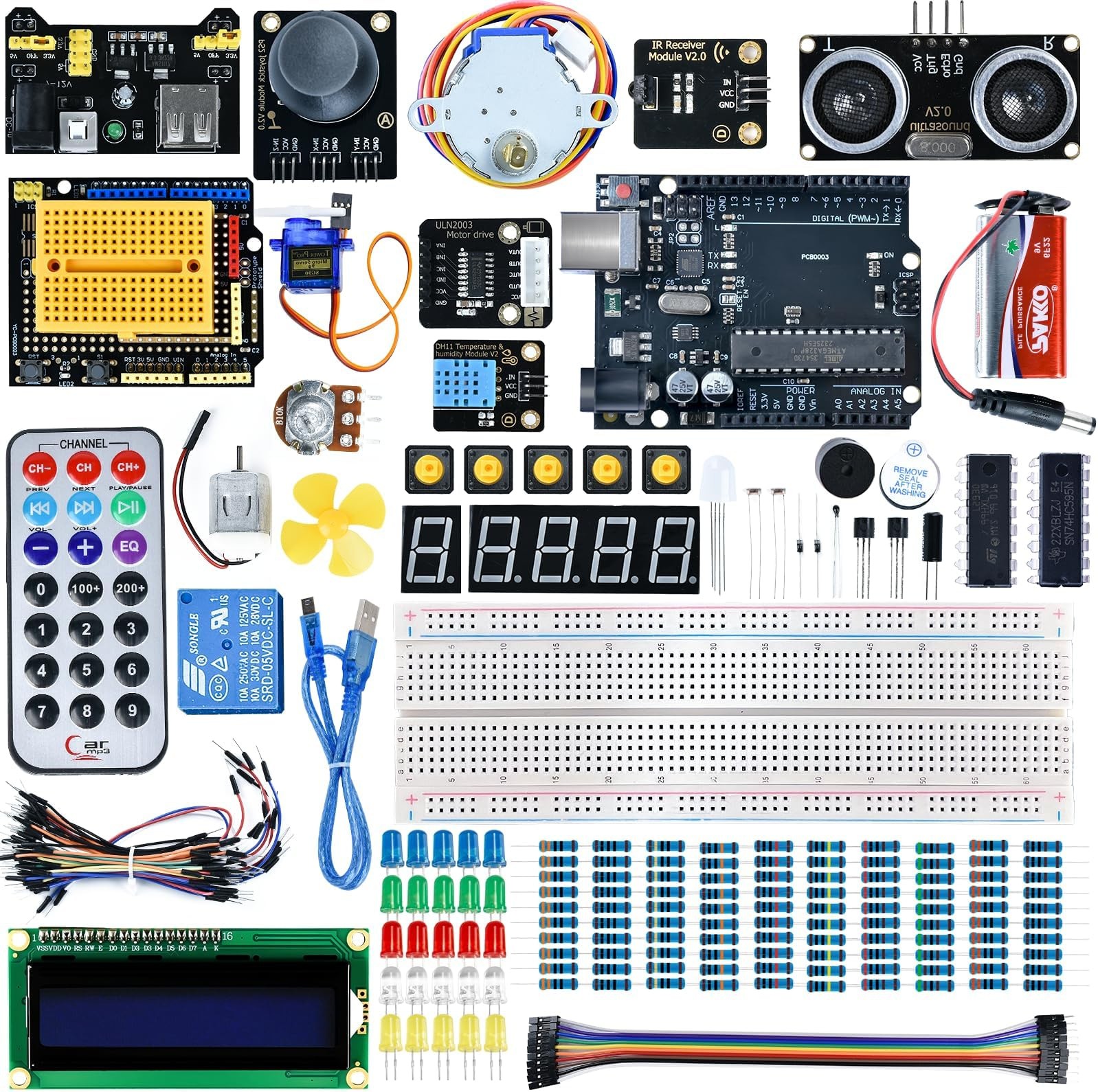 Arduino UNO R3 Starter Kit Breadboard Modules Power Supply Tutorials Beginners