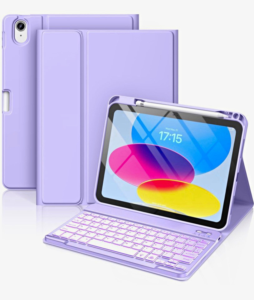 Hamile iPad 10th/11th Gen Case with Wireless Keyboard