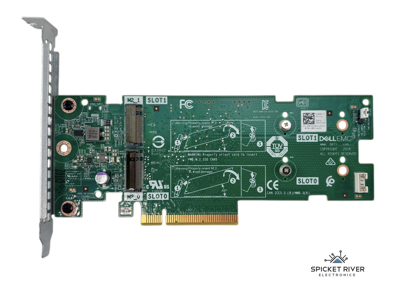 Dell EMC 051CN2 2 Slot M.2 SSD PCIe Storage Controller Adapter Card