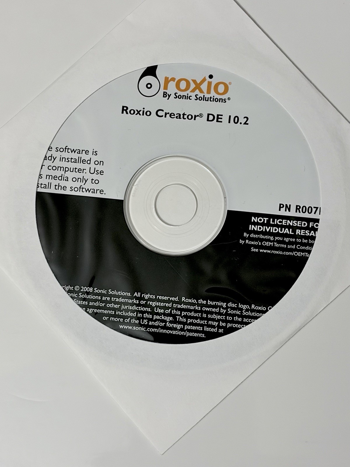 NEW Roxio Creator DE 10.2 Installation Software CD (2008) by:Sonic Solutions