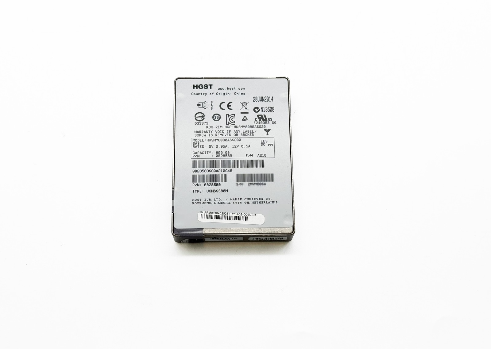 HGST Ultrastar 800GB 12Gbps SAS 2.5" Enterprise SSD HUSMM8080ASS200 0B28589