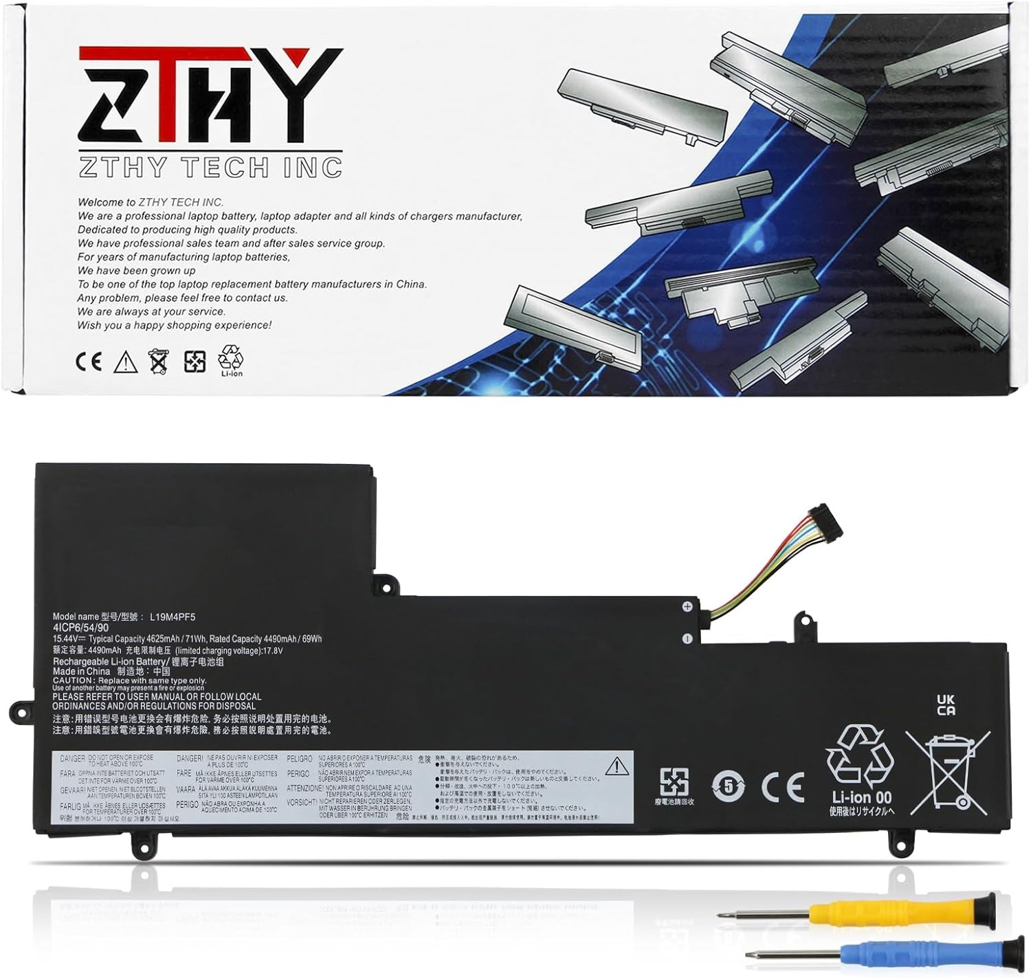 L19M4PF5 L19C4PF5 Laptop Battery Replacement for Lenovo Ideapad Yoga Slim 7