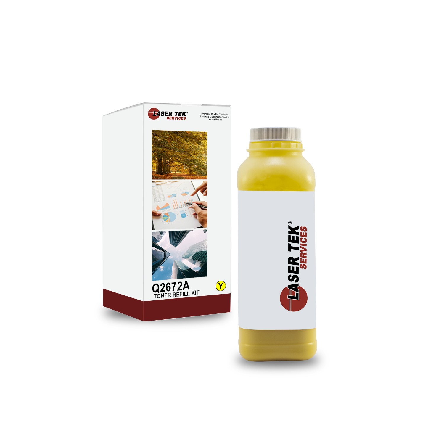 LTS 308A Q2672A Yellow Toner Refill Kit Compatible for HP LaserJet 3500 3500n