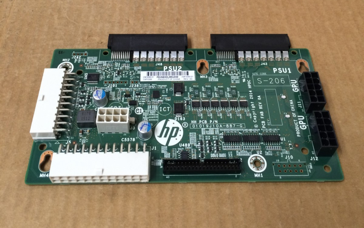 HP 780968-001 Dual Slot Power Supply Backplane Board For ProLiant ML350 Gen 9