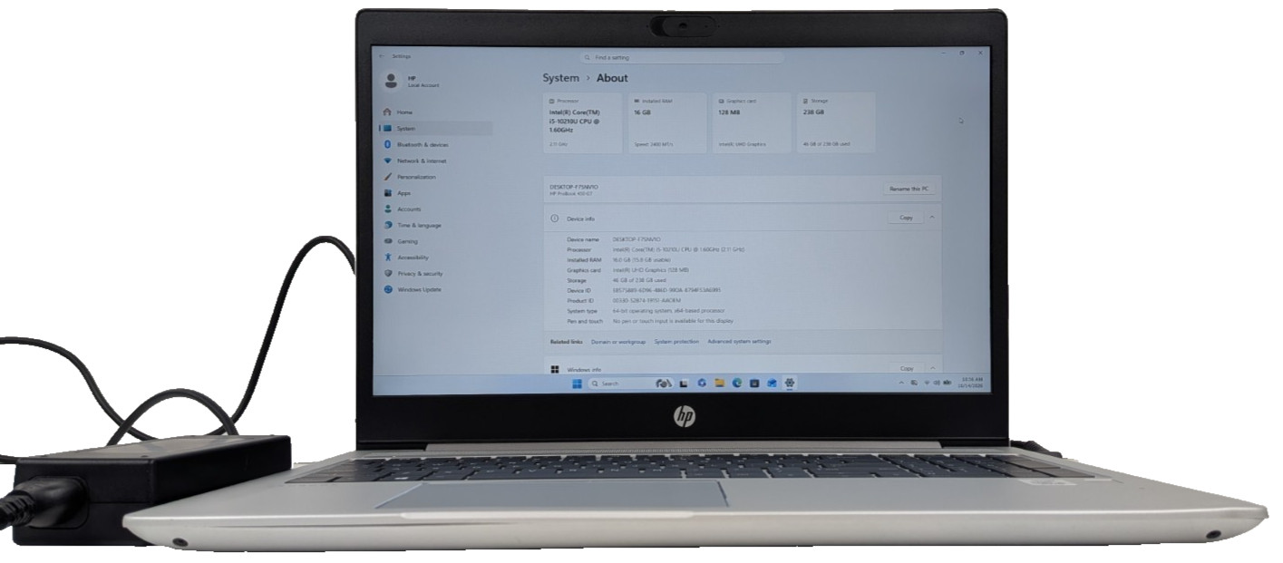 HP ProBook 445 G8 - 4 Core i5 10th Gen 16GB 256SSD Windows 11 Grade A-