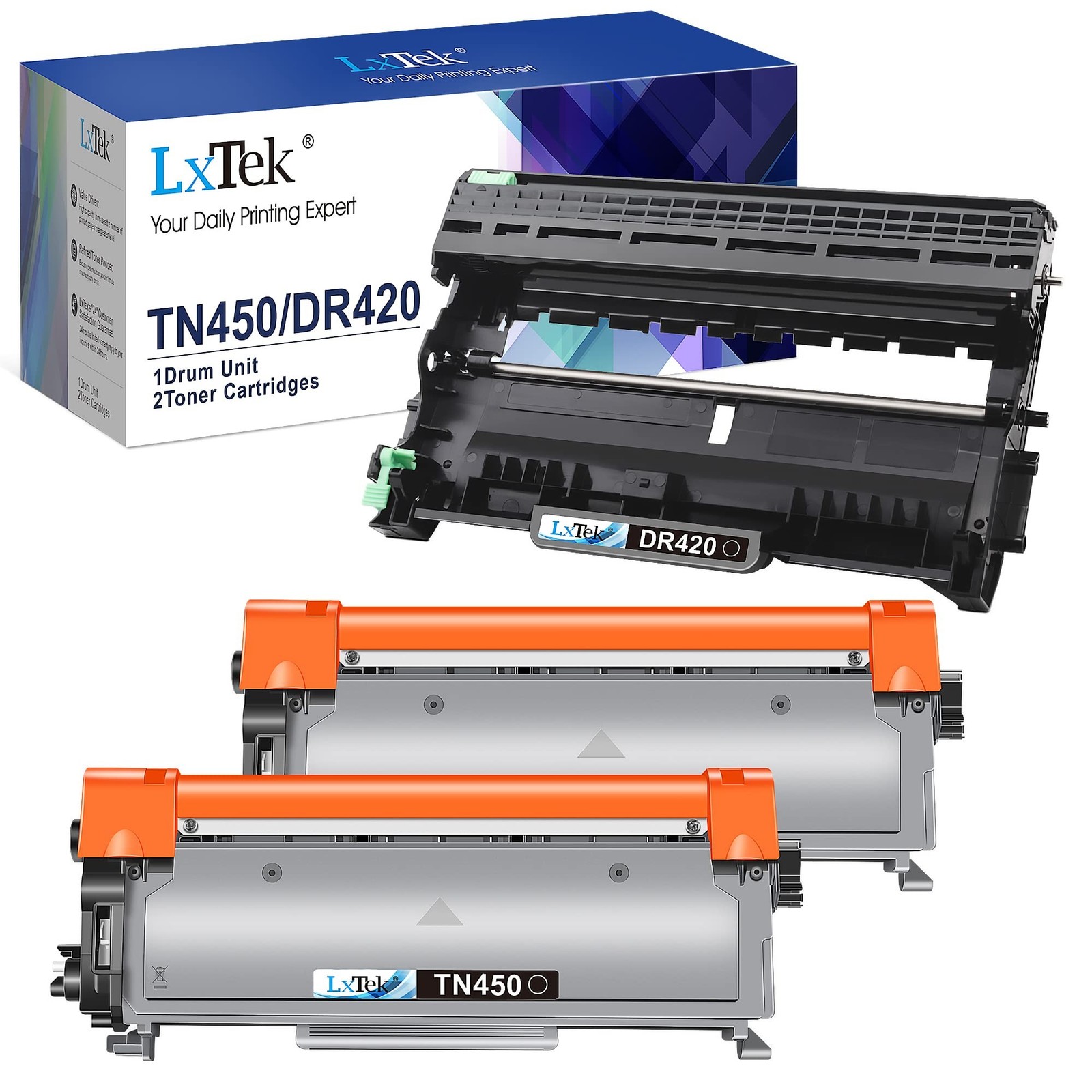 LxTek Compatible Toner Cartridge & Drum Unit Replacements for Brother TN450 T...
