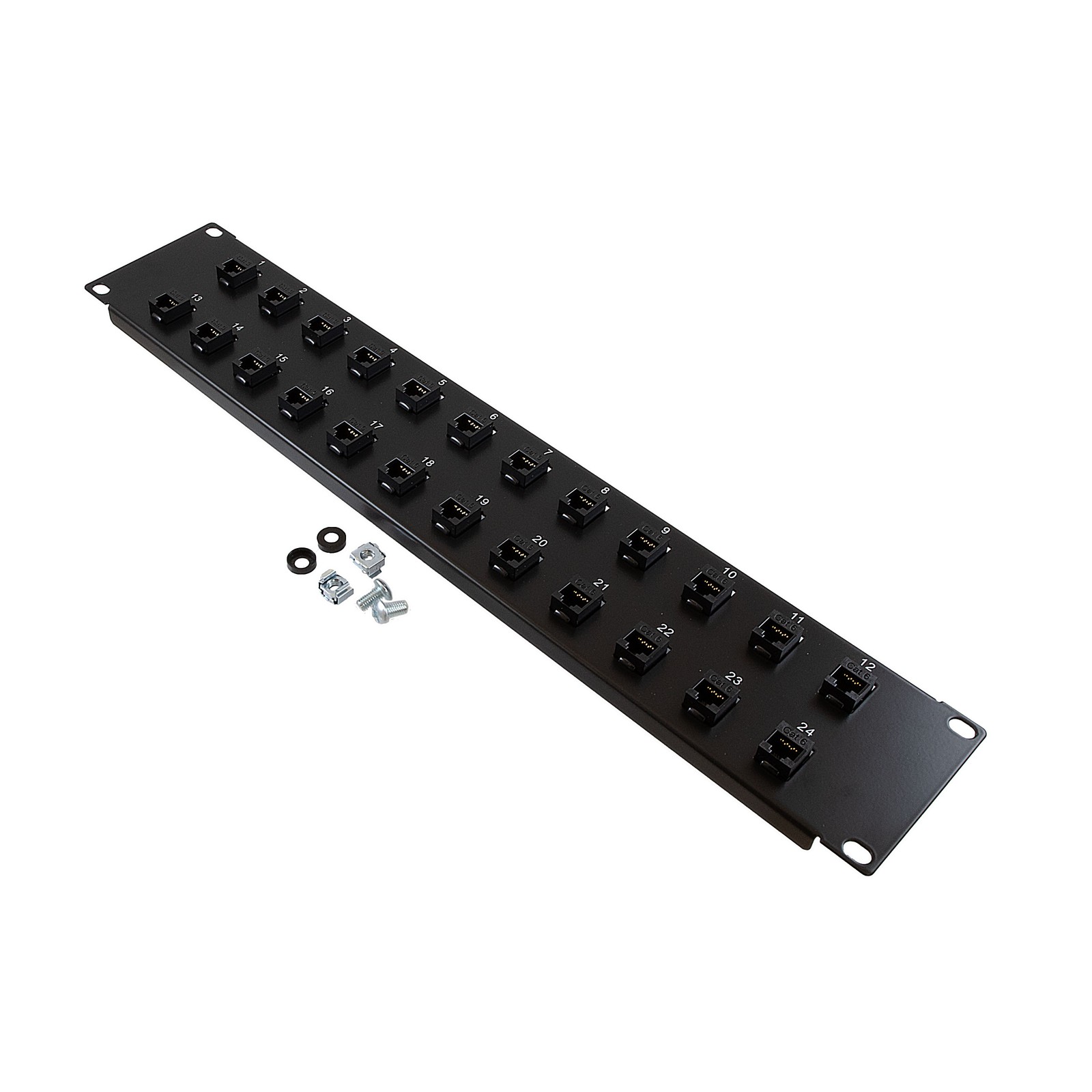 NavePoint 2U (3.5") 19 Inch Panel with 24 Cat6 Couplers