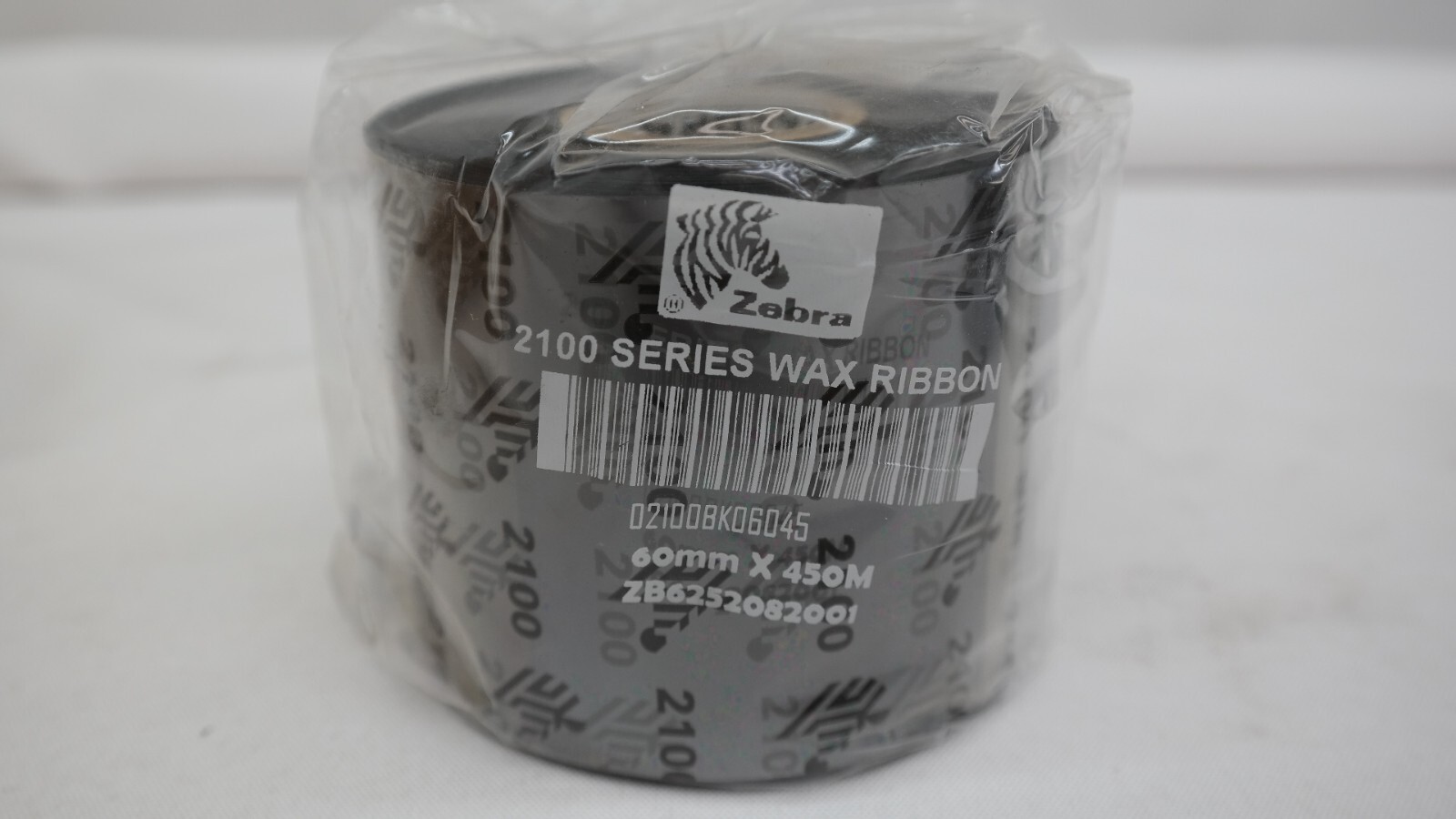 Zebra 2100 Series Wax Ribbon 60mm x 450M (2.36" x 1476') Model ZB6252082001   TF