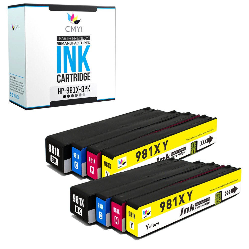 8-Pack Compatible CMYi 981X Ink fits HP PageWide Enterprise Color MFP 586dn