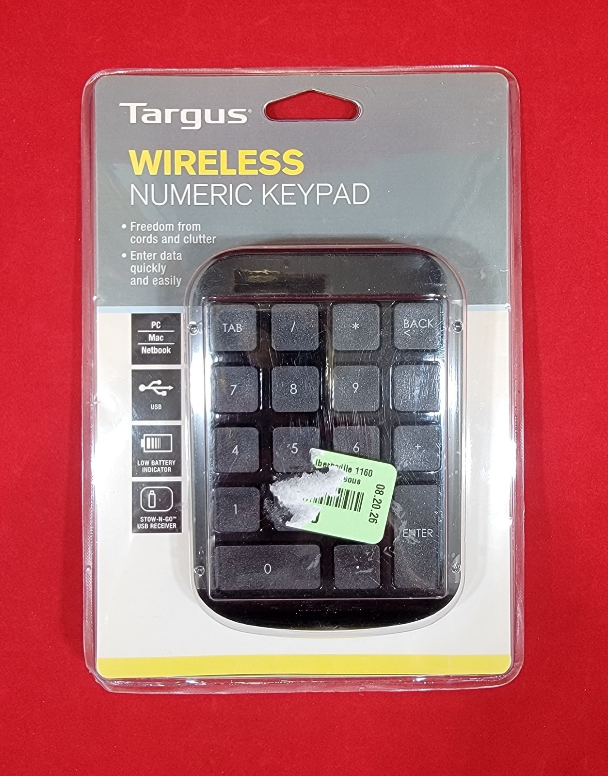 TARGUS Portable Wireless Numeric Keypad AKP11US Black New sealed