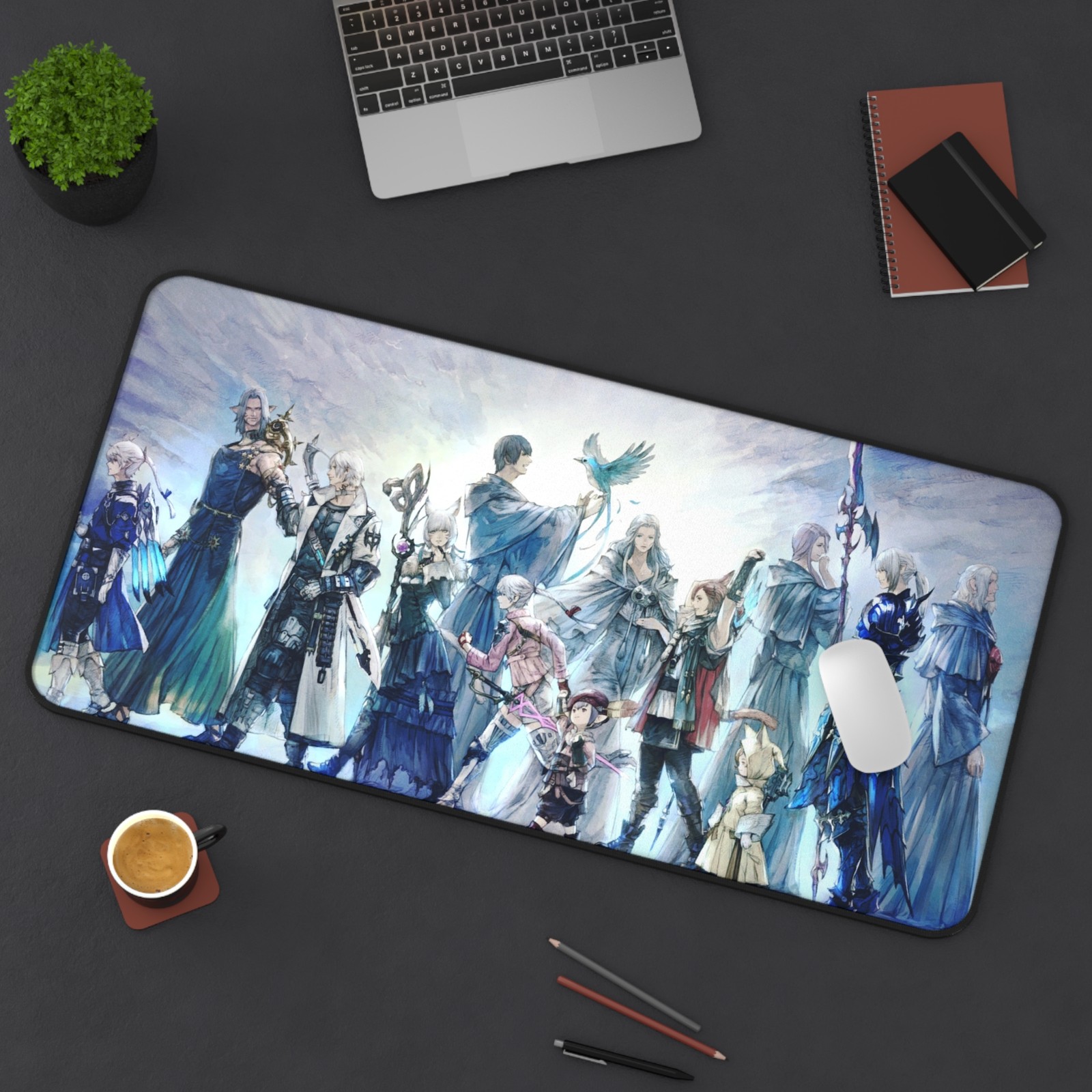 Final Fantasy XIV Endwalker Desk Mat Credits Mouse Pad FFXIV Large Mousepad