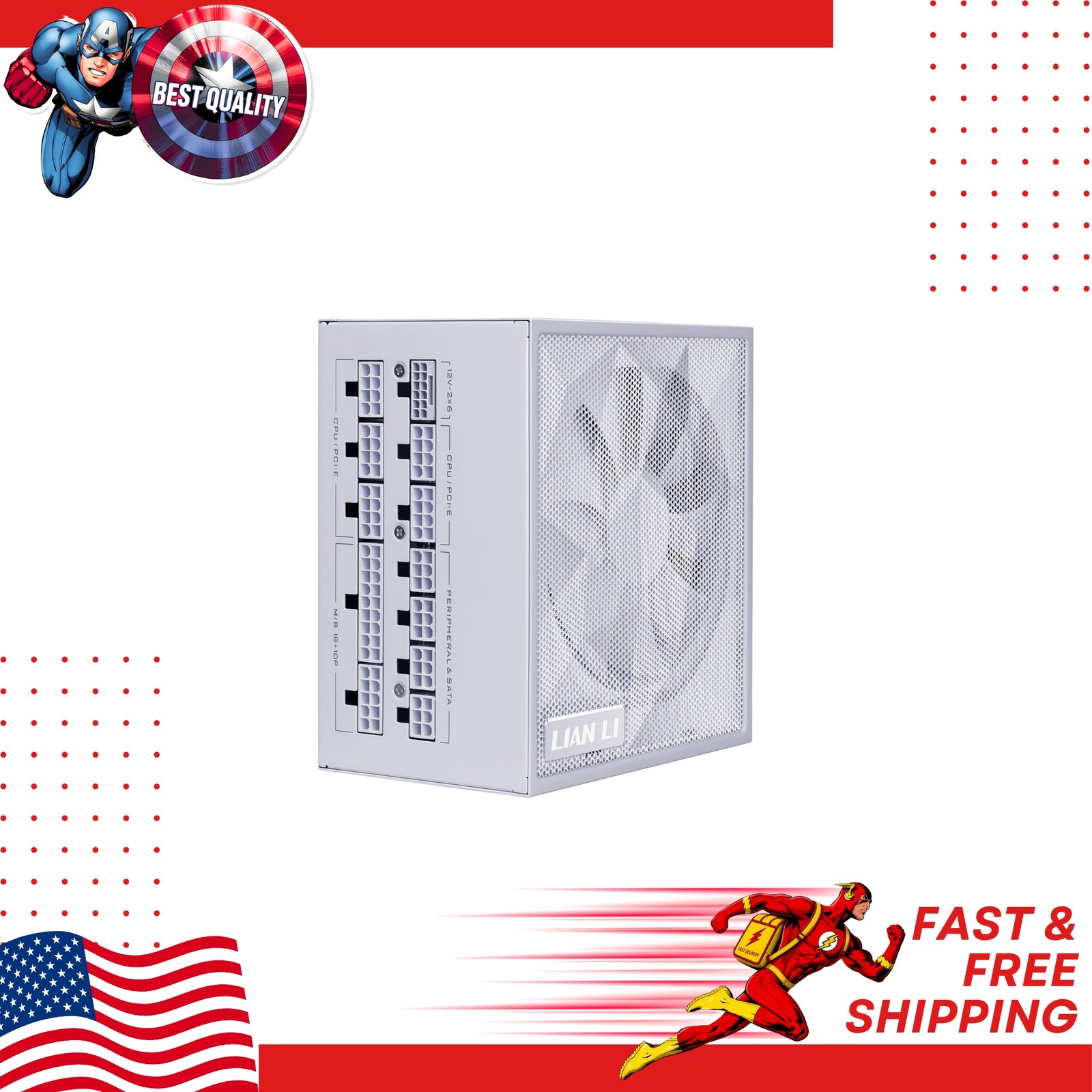 Lian Li SX1200P Platinum 1200W Compact ATX Power Supply ATX 3.1 White PSU