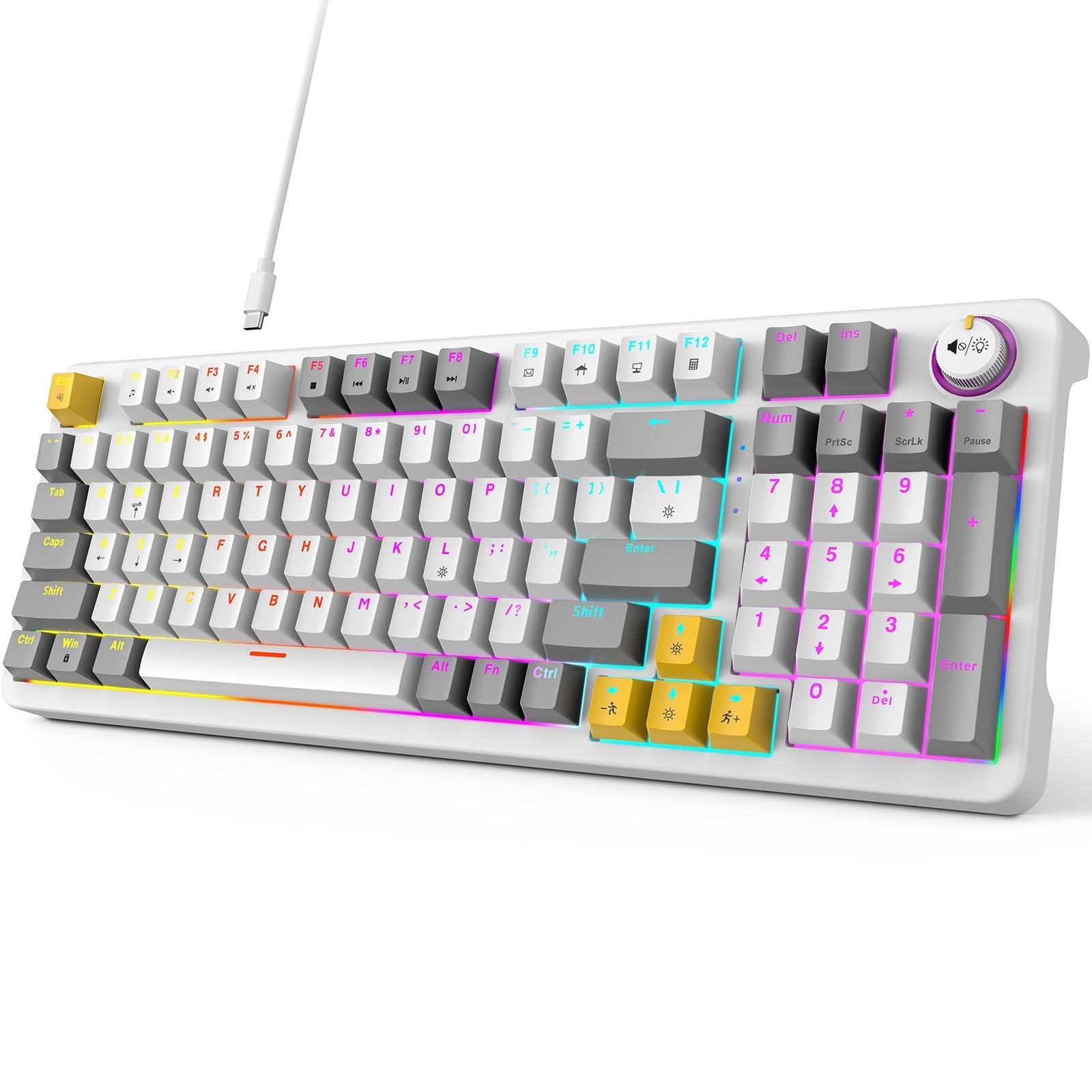 AK96 Mechanical Gaming Keyboard PreLubed Red Switches 96 Keys LED Backlit