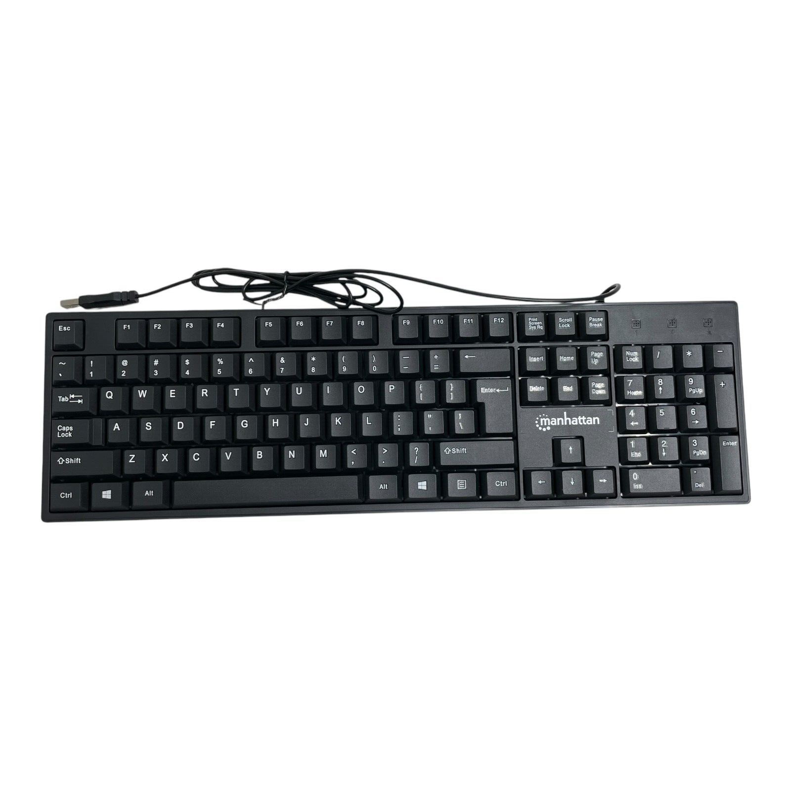 [Lot of 2] Manhattan Wired Computer Keyboard-Basic Black USB Keyboard-EKB-3 5V
