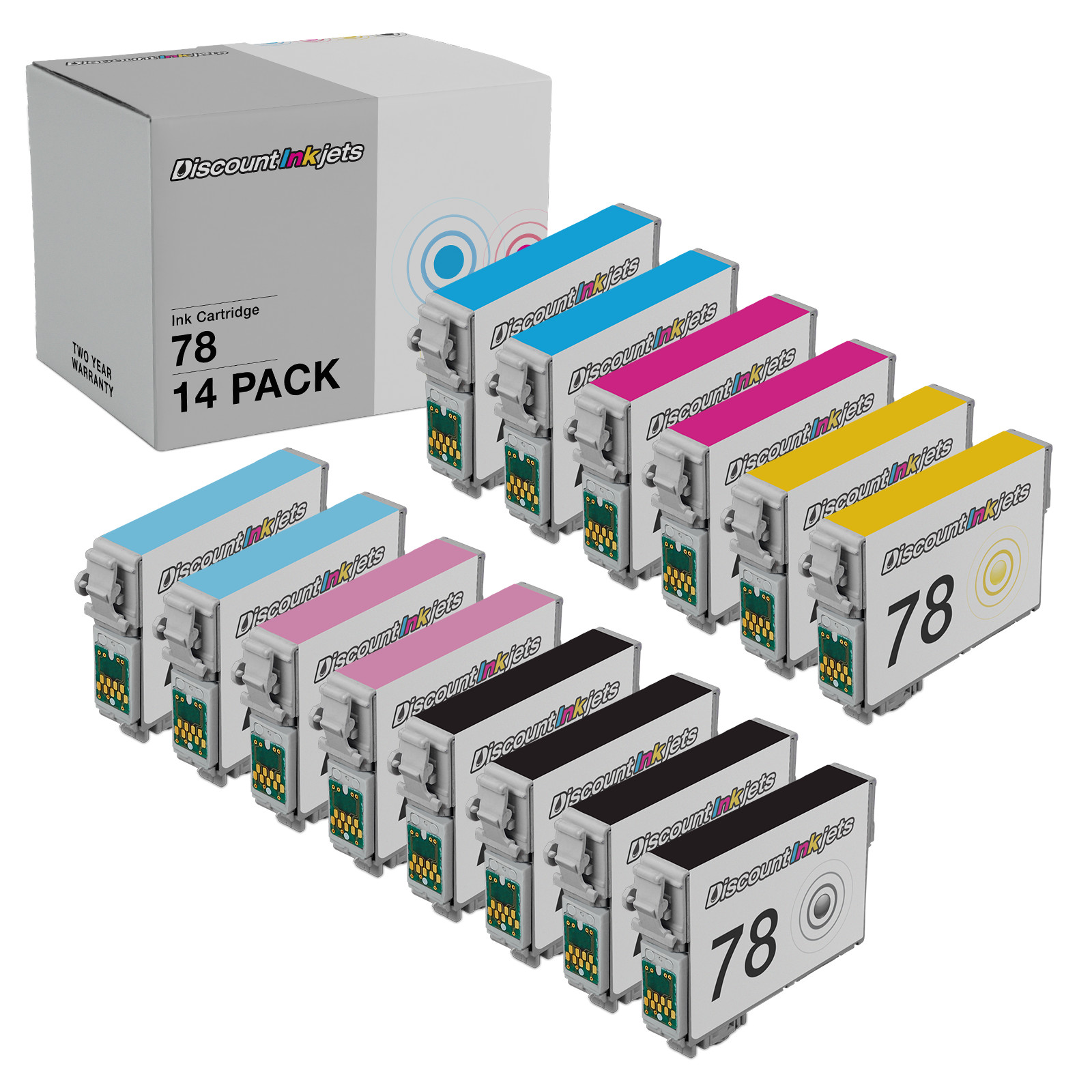 14PK T078 Printer Ink Cartridge for Epson 78 Stylus Photo RX680 RX595 R380 RX580