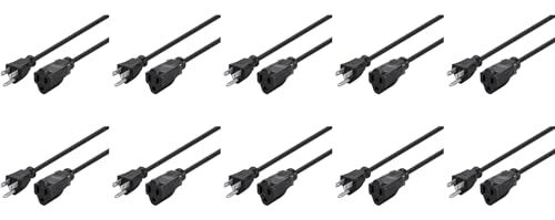 15FT 16awg Power Extension Cord Cable 10 Pack AC Power NEMA IEC